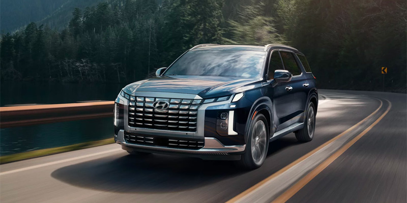 Hyundai Palisade running on road