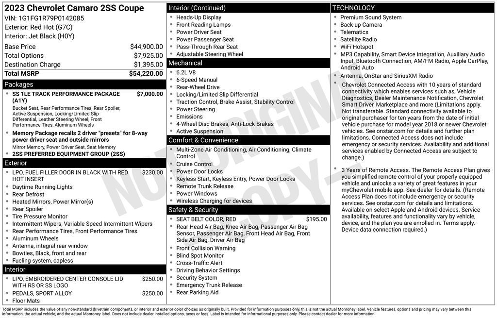 2023 Chevrolet Camaro SS 2SS