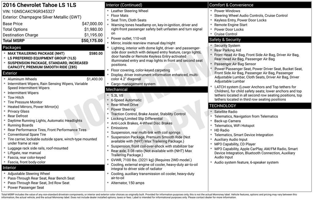 2016 Chevrolet Tahoe LS