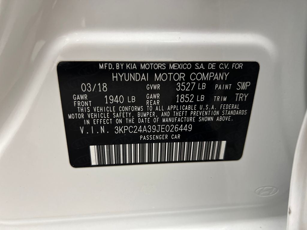 2018 Hyundai ACCENT SEL