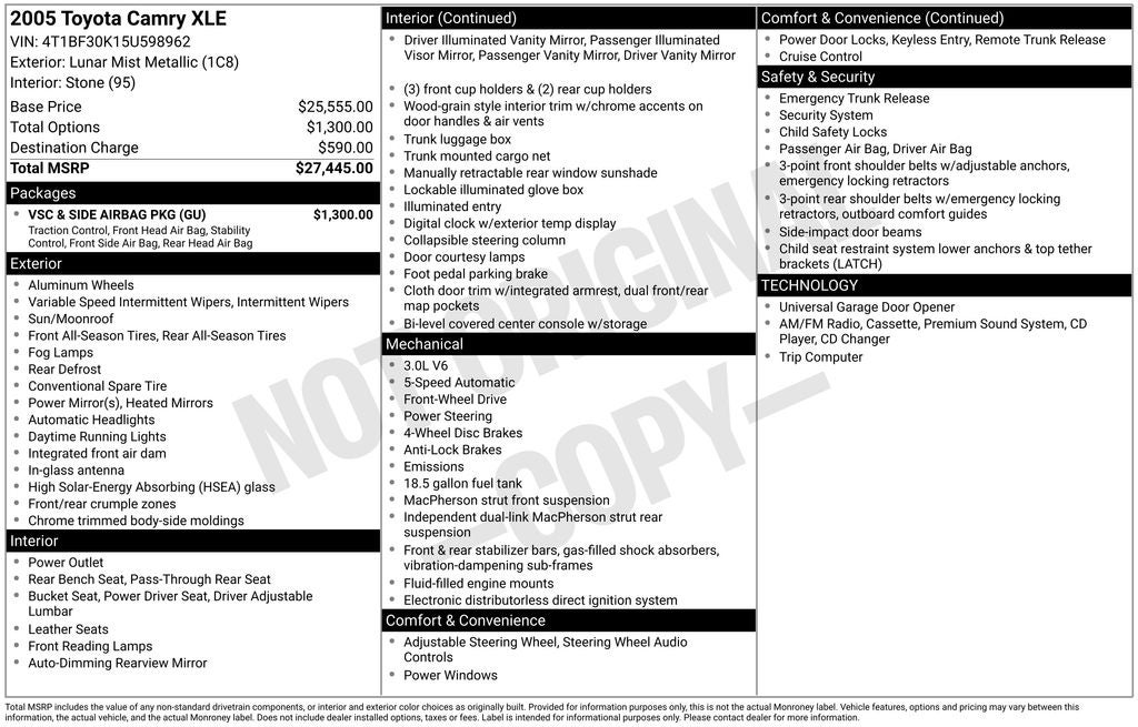 2005 Toyota Camry XLE