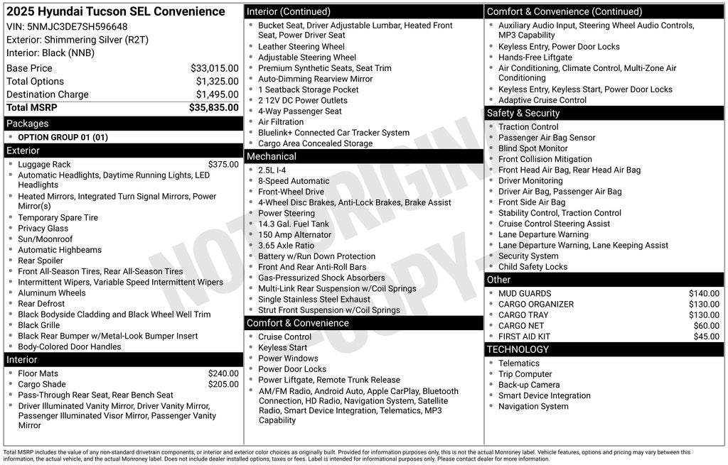 2025 Hyundai TUCSON SEL Convenience