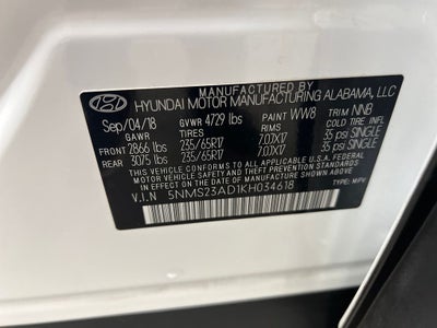 2019 Hyundai SANTA FE SE