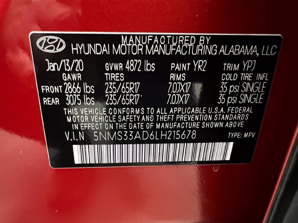 2020 Hyundai SANTA FE SEL