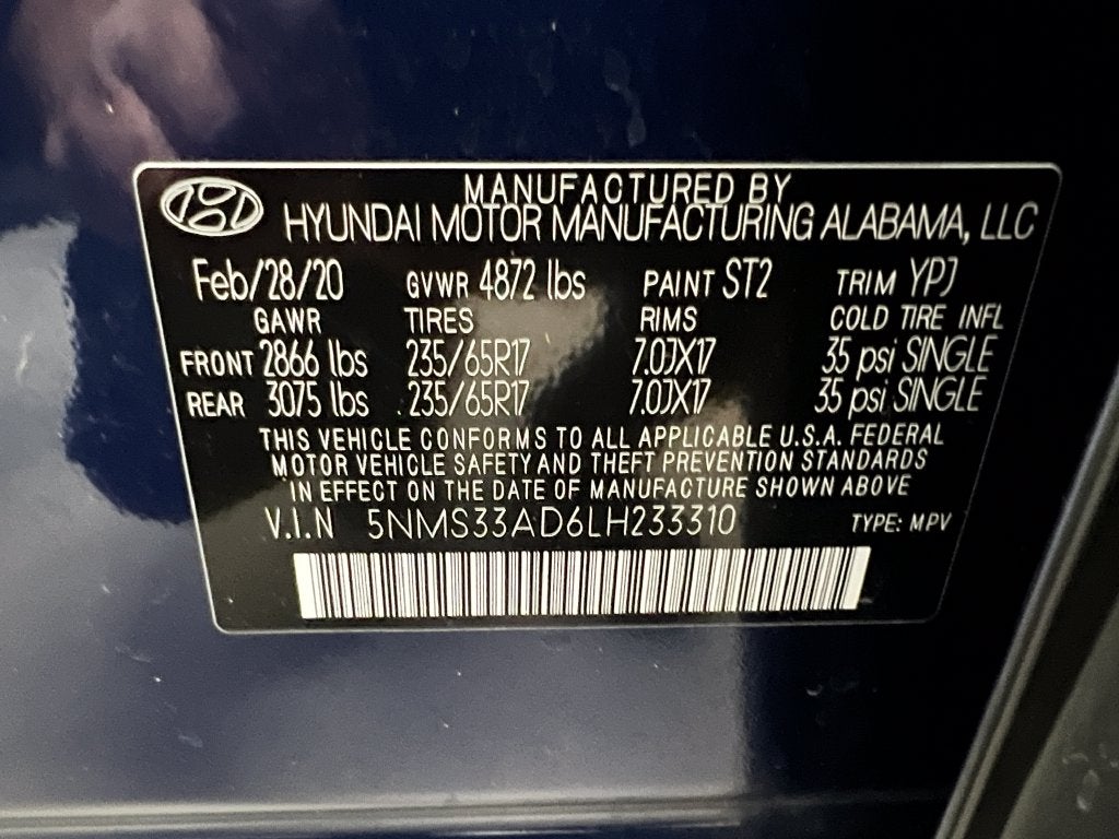 2020 Hyundai SANTA FE SEL