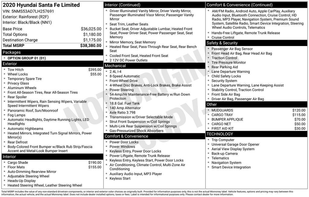 2020 Hyundai SANTA FE Limited