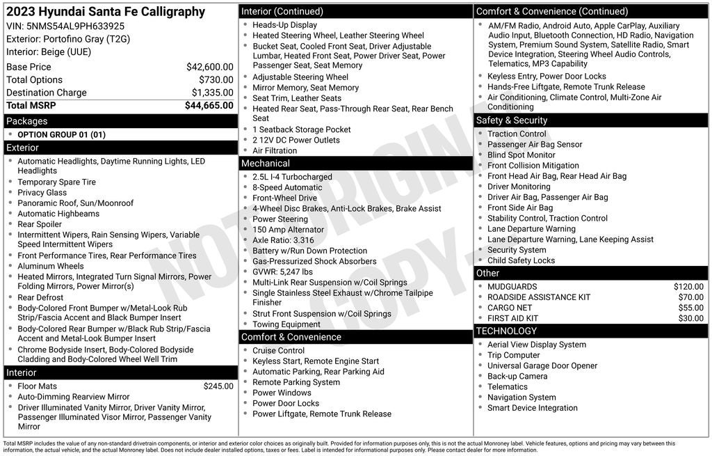 2023 Hyundai SANTA FE Calligraphy