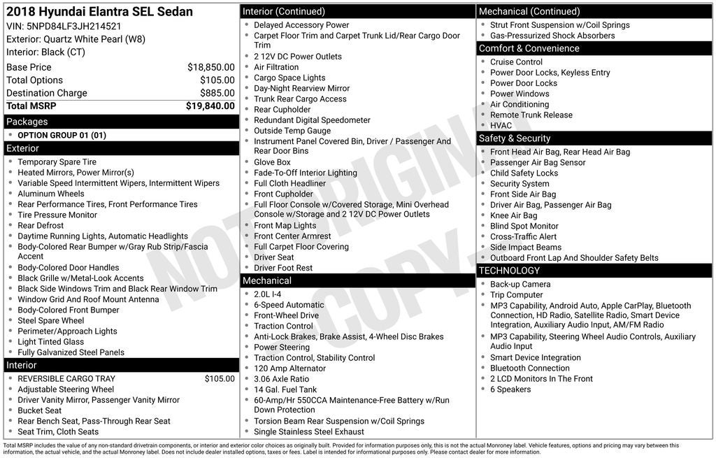 2018 Hyundai ELANTRA SEL