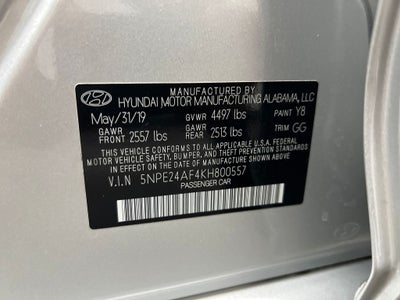 2019 Hyundai SONATA SE