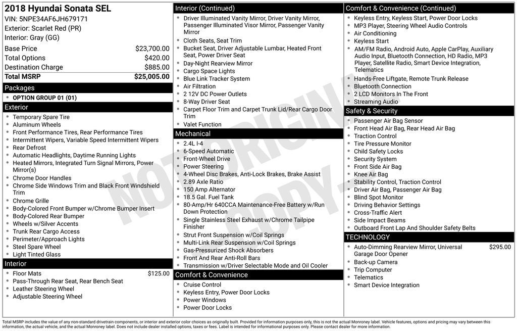 2018 Hyundai SONATA SEL