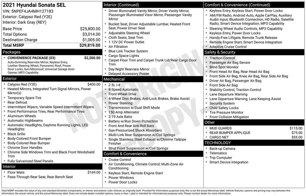 2021 Hyundai SONATA SEL