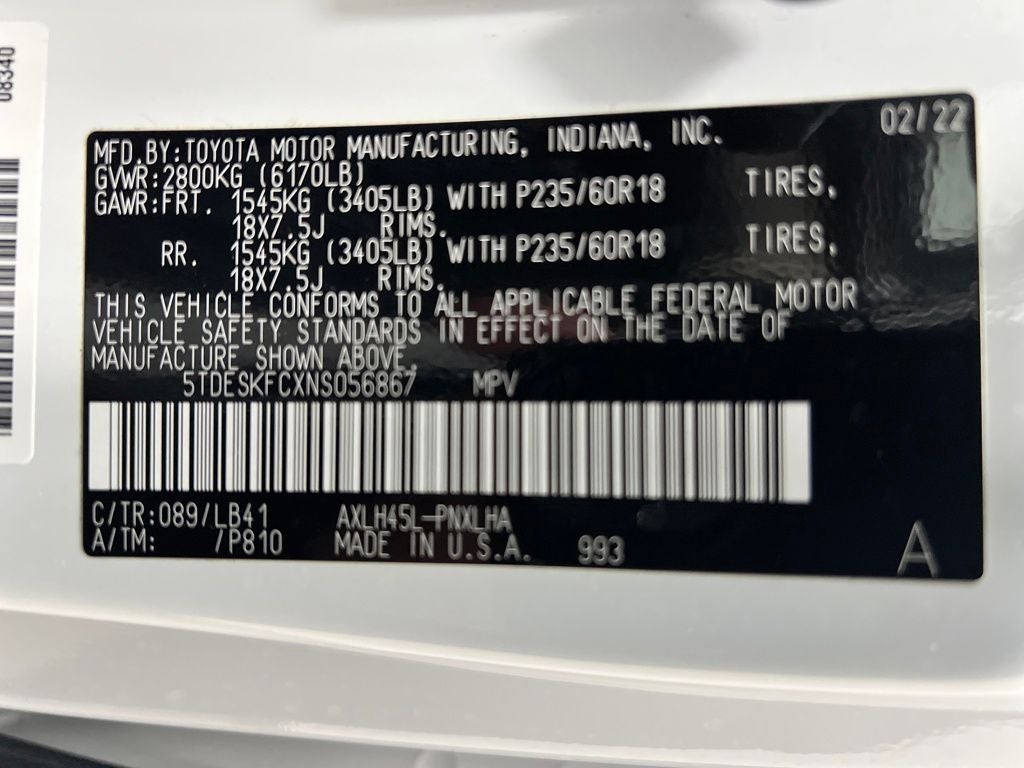 2022 Toyota Sienna Platinum 7 Passenger