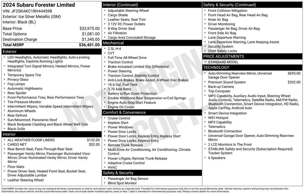 2024 Subaru Forester Limited