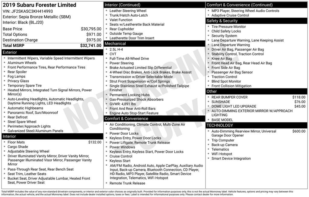2019 Subaru Forester Limited