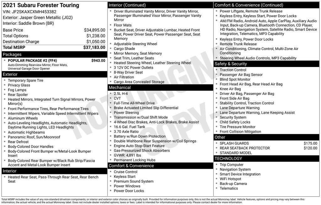 2021 Subaru Forester Touring