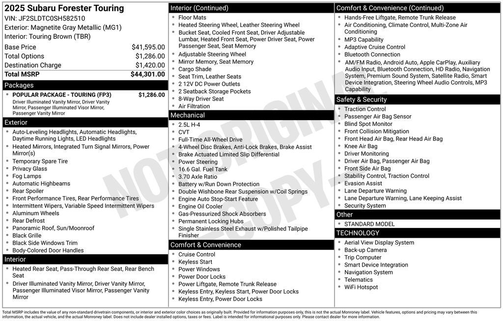 2025 Subaru Forester Touring