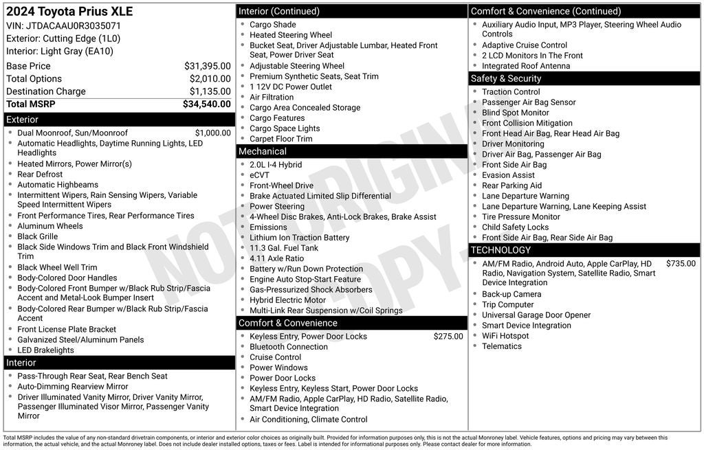 2024 Toyota Prius XLE