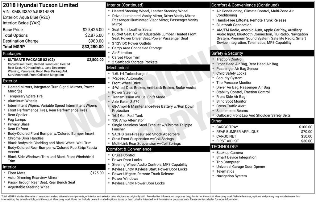 2018 Hyundai TUCSON Limited