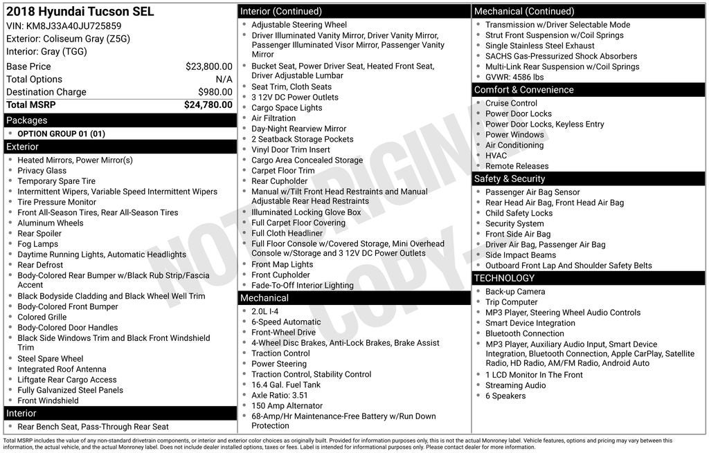 2018 Hyundai TUCSON SEL
