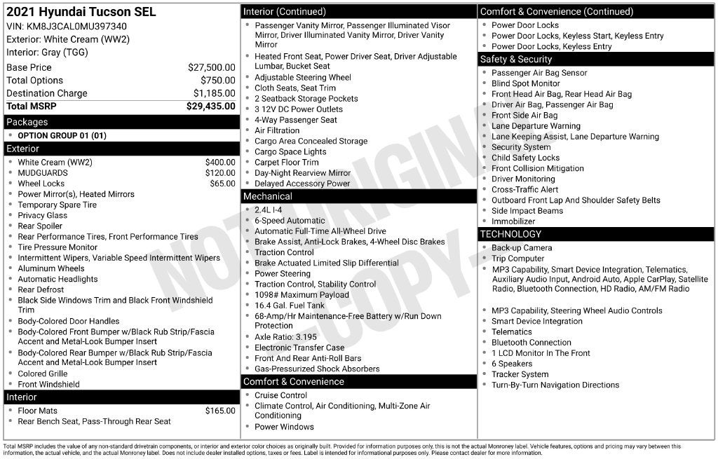2021 Hyundai TUCSON SEL