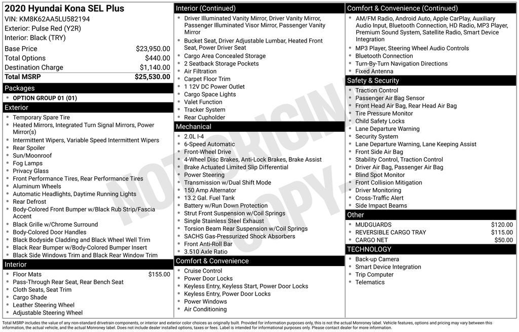 2020 Hyundai KONA SEL Plus