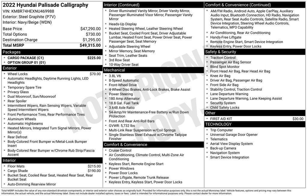 2022 Hyundai PALISADE Calligraphy