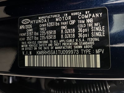 2026 Hyundai PALISADE HYBRID Blue SEL Premium 7 Passenger