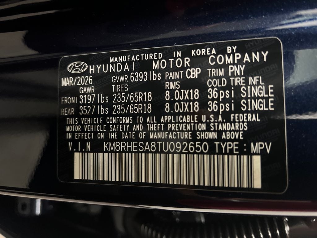 2026 Hyundai PALISADE HYBRID SEL Premium 8 Passenger