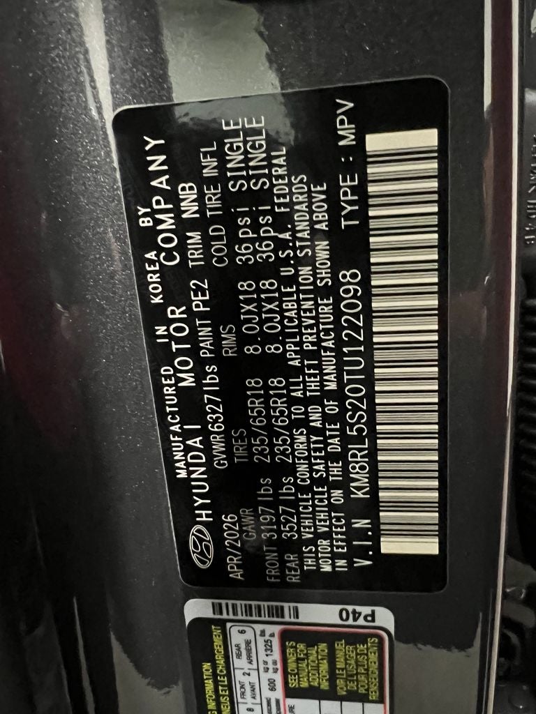 2026 Hyundai PALISADE SEL 8 Passenger