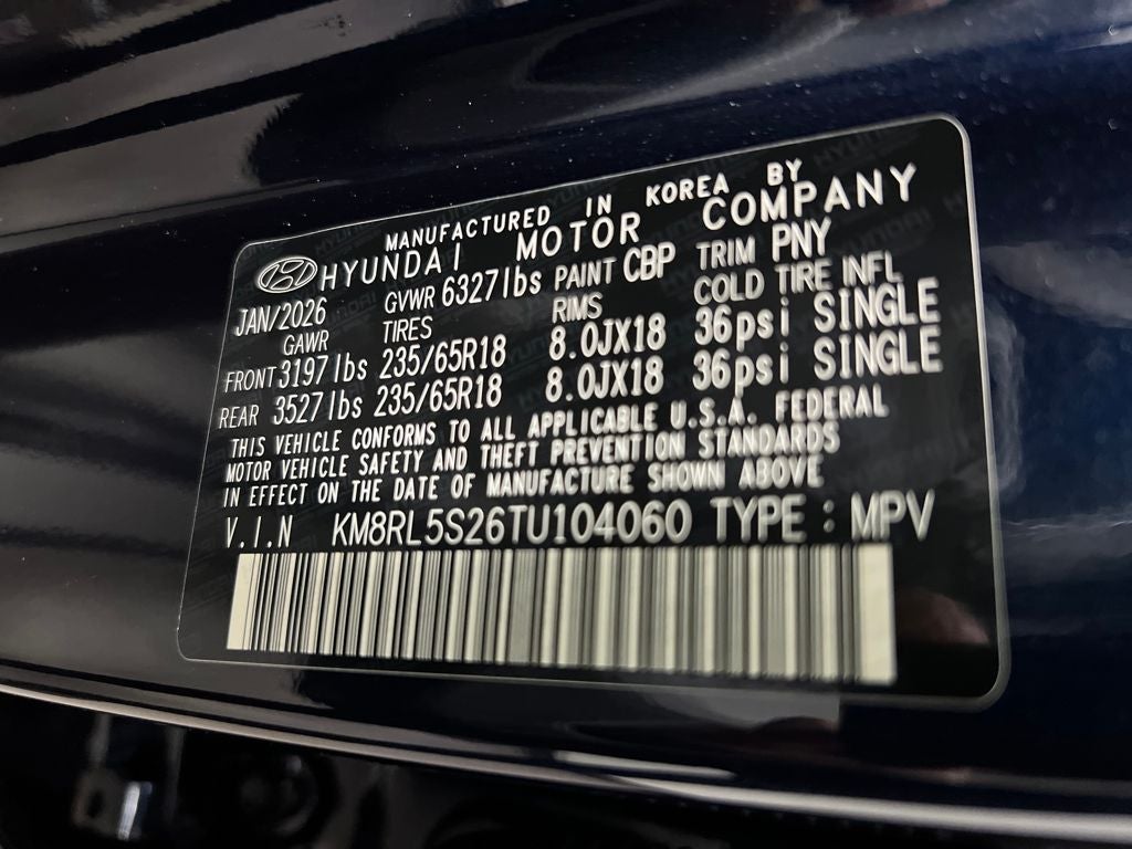 2026 Hyundai PALISADE SEL 8 Passenger