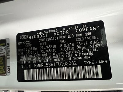 2026 Hyundai PALISADE HYBRID Blue SEL 7 Passenger