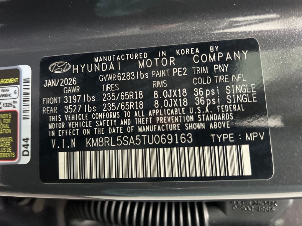 2026 Hyundai PALISADE HYBRID Blue SEL 8 Passenger