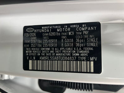 2026 Hyundai PALISADE HYBRID Blue SEL 8 Passenger
