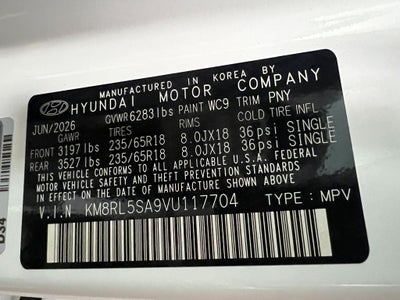 2027 Hyundai PALISADE HYBRID Blue SEL 7 Passenger