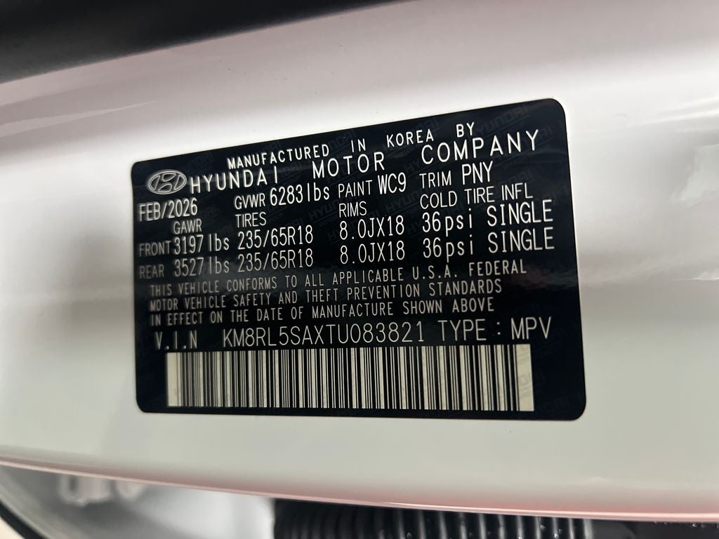 2026 Hyundai PALISADE HYBRID Blue SEL 8 Passenger