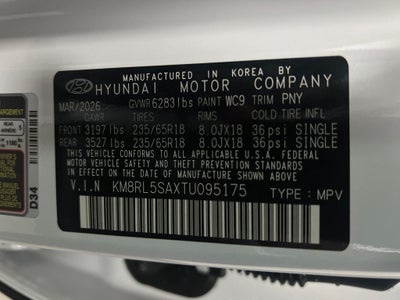 2026 Hyundai PALISADE HYBRID Blue SEL 7 Passenger