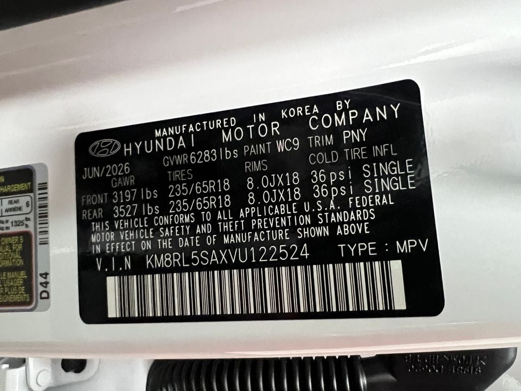 2027 Hyundai PALISADE HYBRID Blue SEL 8 Passenger