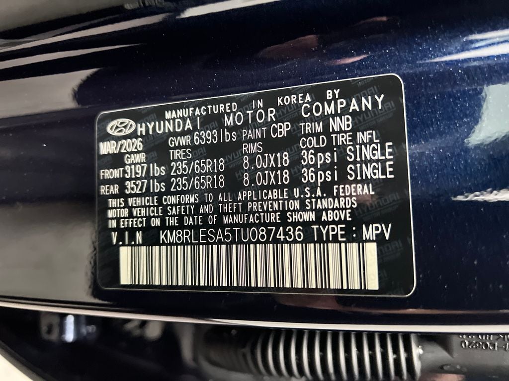 2026 Hyundai PALISADE HYBRID SEL 8 Passenger