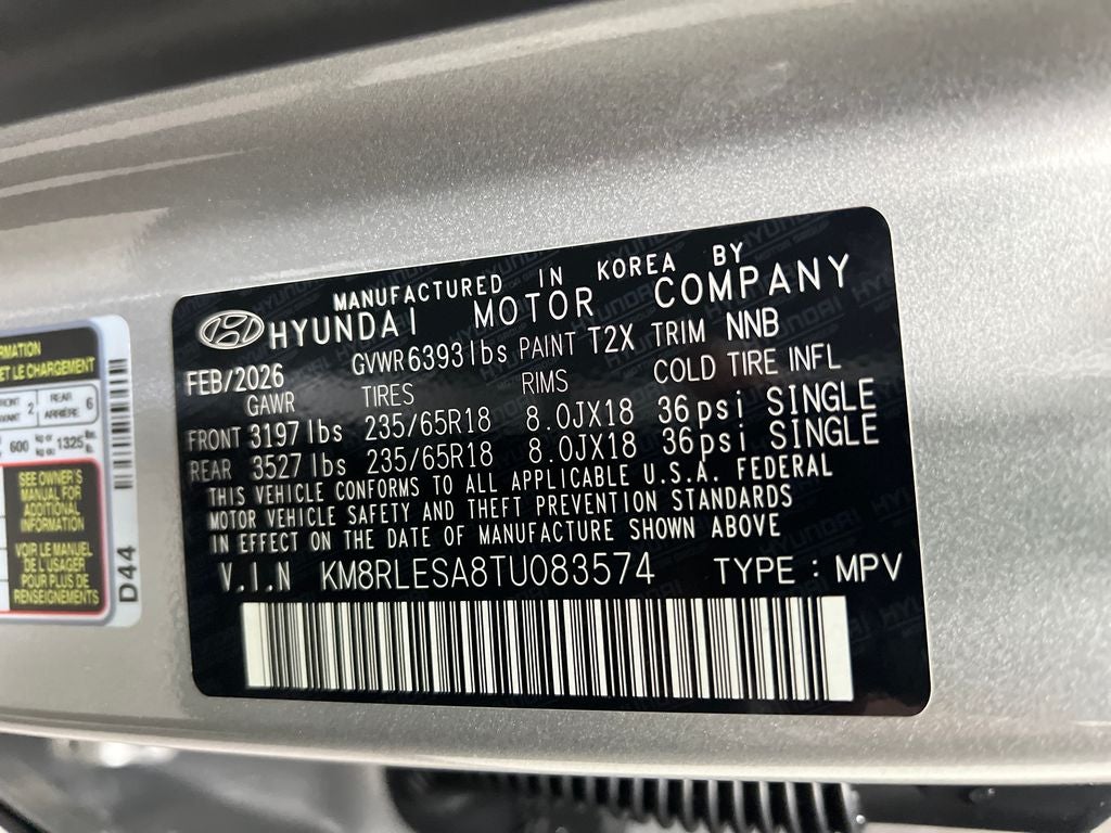 2026 Hyundai PALISADE HYBRID SEL 8 Passenger