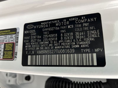 2026 Hyundai PALISADE SEL Premium 8 Passenger