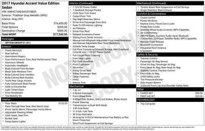2017 Hyundai ACCENT Value Edition