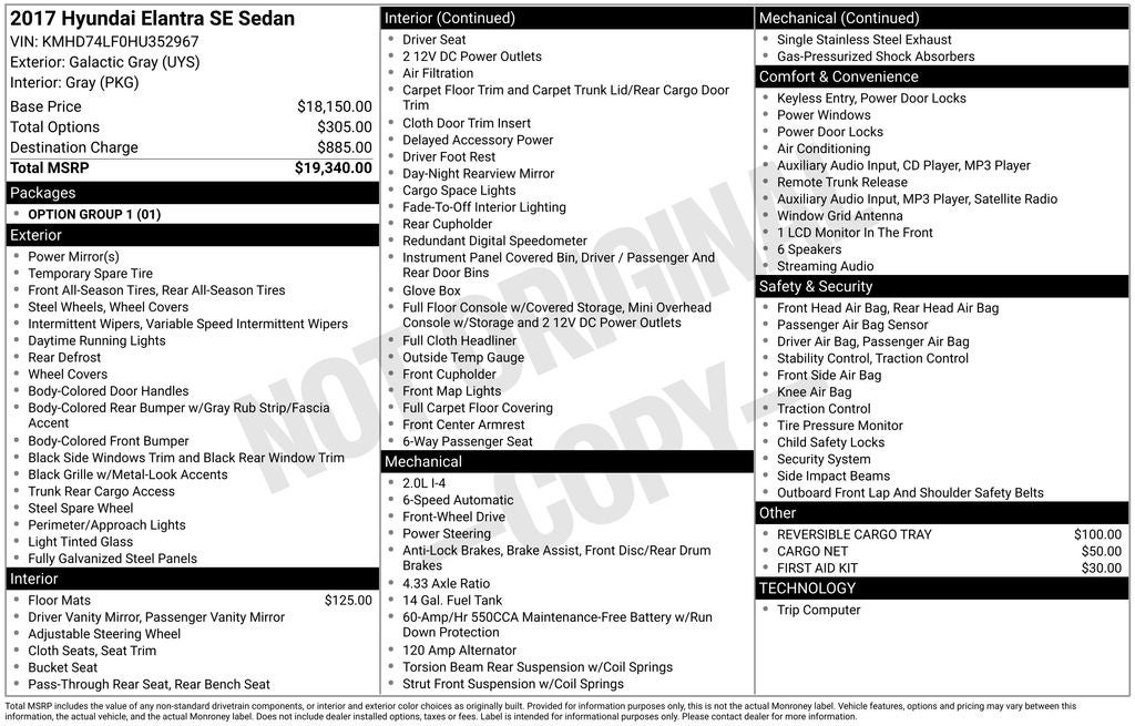 2017 Hyundai ELANTRA SE