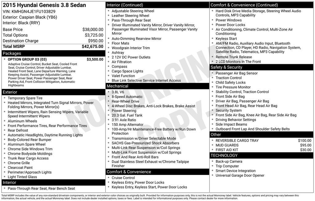 2015 Hyundai GENESIS 3.8