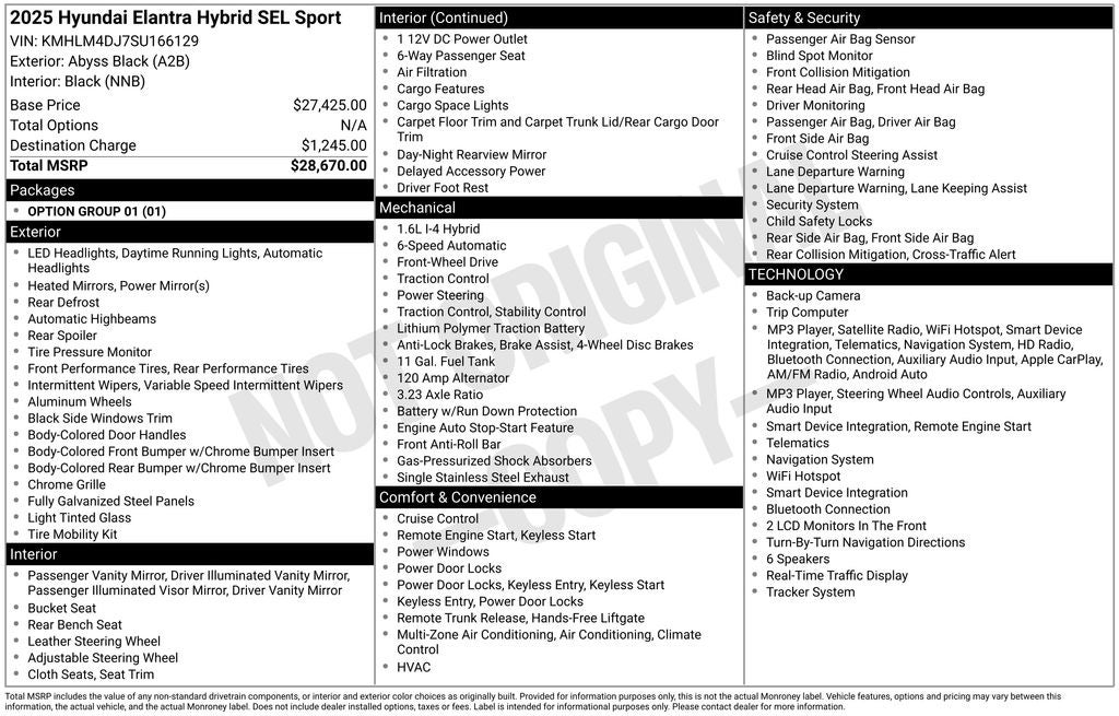 2025 Hyundai ELANTRA HYBRID SEL Sport