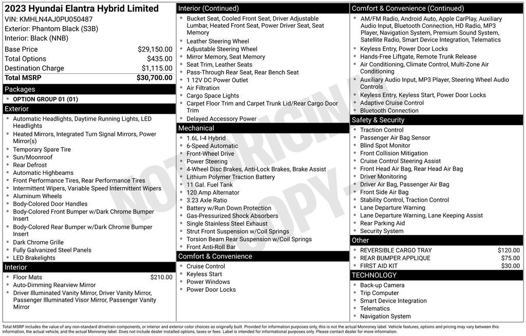 2023 Hyundai ELANTRA HYBRID Limited