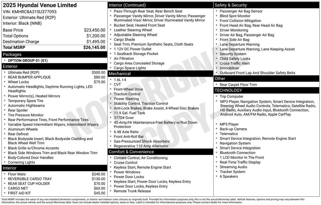 2025 Hyundai VENUE Limited