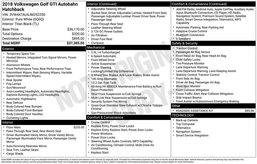 2018 Volkswagen Golf GTI Autobahn