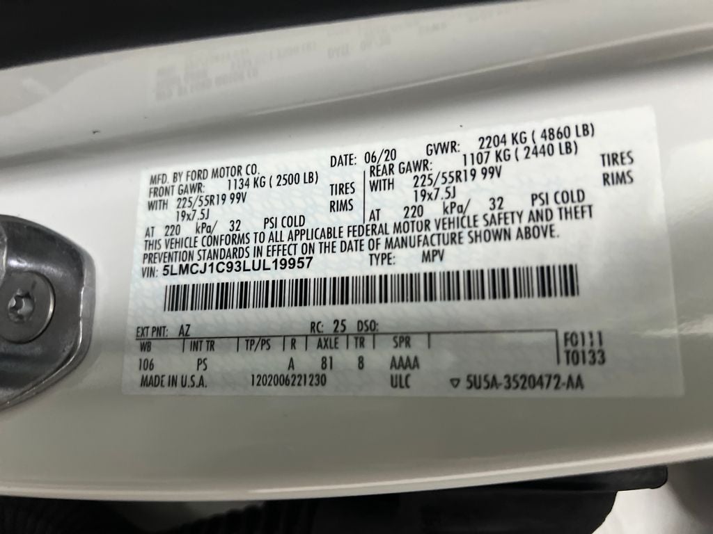 2020 Lincoln Corsair Standard