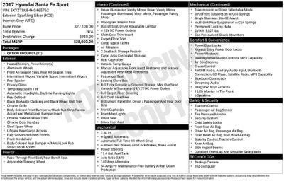 2017 Hyundai SANTA FE SPORT 2.4 Base