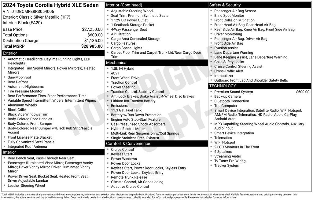 2024 Toyota Corolla Hybrid XLE